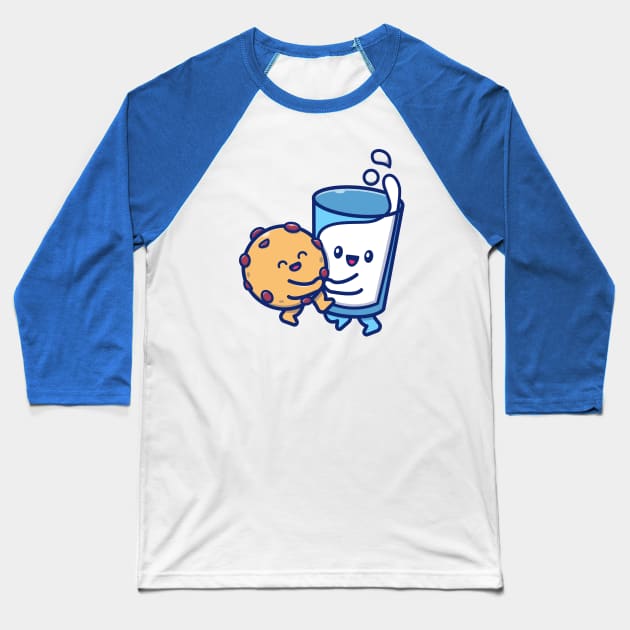 Cute Milk And Cookies Hugging Baseball T-Shirt by Catalyst Labs